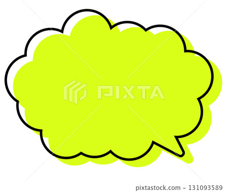 一個簡單的氣泡,線條錯位,並帶有圓形雲朵形狀 一個簡單的氣泡,線條錯位,並帶有圓形雲朵形狀 131093589