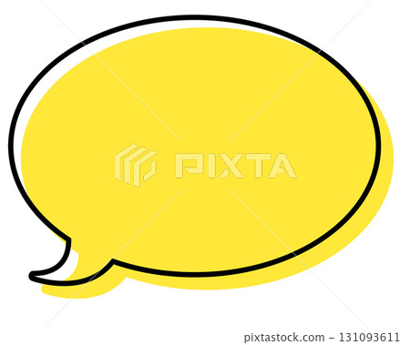 線條錯置的簡單對話泡泡 - 圓形 131093611