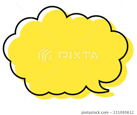 A simple speech bubble with misaligned lines and a rounded cloud shape A simple speech bubble with misaligned lines and a rounded cloud shape 131093612