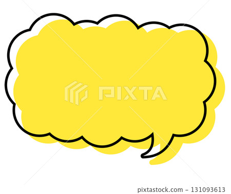 一個簡單的對話框,線條錯位,呈現細長的雲朵形狀。 一個簡單的對話框,線條錯位,呈現細長的雲朵形狀。 131093613