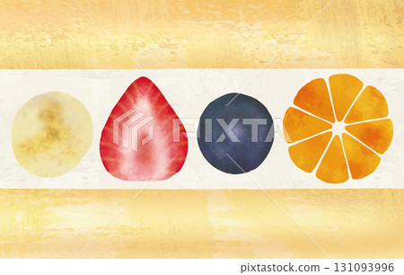 Fruit shortcake cross section watercolor vector 131093996