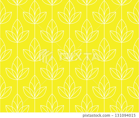 Flower geometric pattern. Seamless vector background. White and yellow ornament 131094015