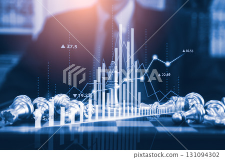 Stock market or forex trading graph and candlestick chart suitable for financial investment concept. Economy trends background for business idea and all art work design. Abstract finance 131094302