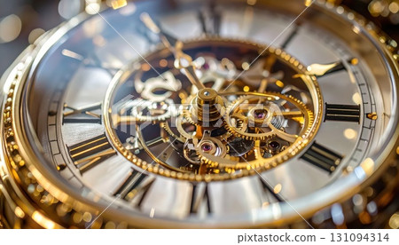 AI Image: Close-up of an analog wristwatch 131094314