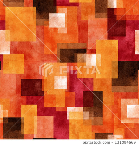 Colorful background material of watercolor-style square pattern (autumn colors) Colorful background material of watercolor-style square pattern (autumn colors) 131094669