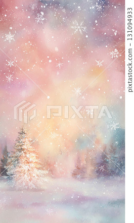 夢幻般的雪景與冬季森林背景插畫素材 夢幻般的雪景與冬季森林背景插畫素材 131094933