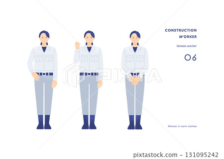 Vector illustration of a female worker performing quality control and inspection at a construction site or manufacturing industry 131095242