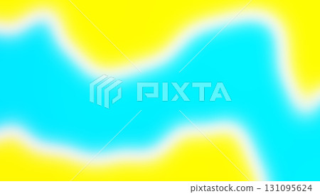 Bright and modern abstract background featuring smooth gradient waves of cyan blue and yellow. Vibrant, minimal, and eye-catching design, perfect for web design 131095624