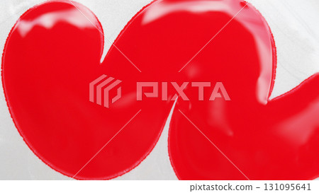 Minimal abstract macro image featuring bold red shapes on a clean white background. Modern and eye-catching composition, perfect for creative design projects 131095641