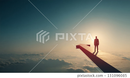 A floating staircase depicting a vision of success A floating staircase depicting a vision of success 131096085