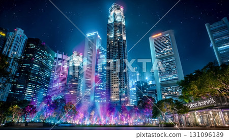 充滿活力的未來城市夜晚 131096189