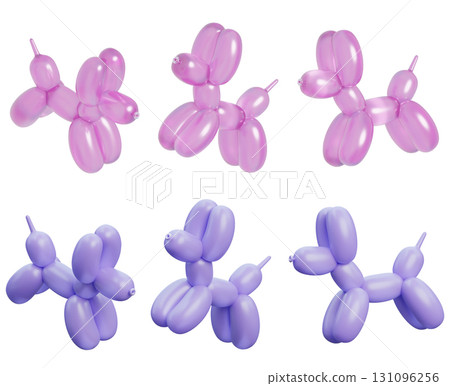 balloon dog pink and purple 3D graphic balloon dog pink and purple 3D graphic 131096256