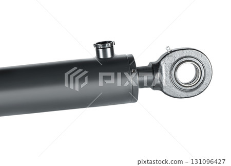 Black hydraulic cylinder pump on white background isolated 131096427