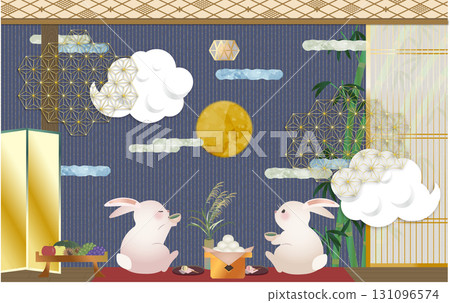 中秋節現代插畫模板素材 131096574