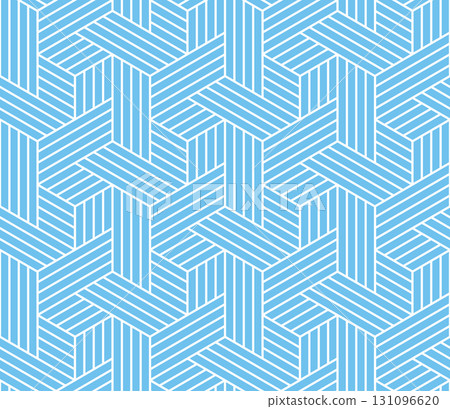 Abstract geometric pattern with stripes, lines. Seamless vector background. White and blue ornament. Simple lattice graphic design Abstract geometric pattern with stripes, lines. Seamless vector background. White and blue ornament. Simple lattice graphic design 131096620