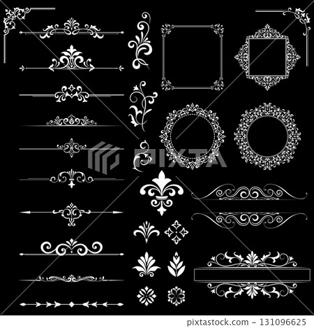 Vintage Set. Floral elements for design monograms, invitations, frames, menus and labels. Graphic design of the website, cafes, boutiques, hotels, wedding invitations. Vintage Set. Floral elements for design monograms, invitations, frames, menus and labels. Graphic design of the website, cafes, boutiques, hotels, wedding invitations. 131096625
