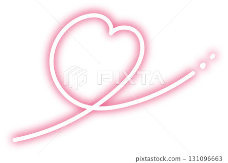 Vector illustration of a red heart with neon curled lines Vector illustration of a red heart with neon curled lines 131096663