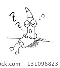 Resting pencil (hand-drawn line drawing) 131096823
