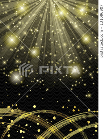 黑色、青外波、背景、閃光、插圖、可愛、日式、垂直 131096907