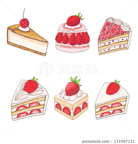 上面有草莓的脆餅插圖 131097132