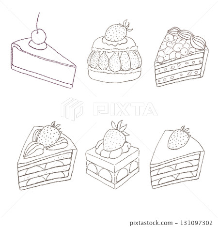 彩色糖果插畫線描 彩色糖果插畫線描 131097302