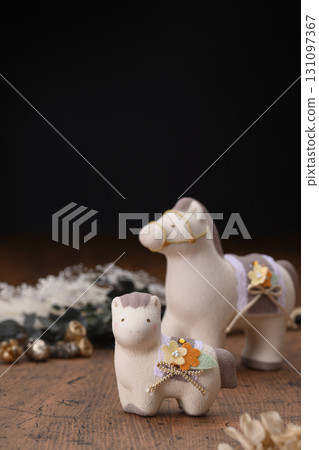 Cute horse parent and child (image of the Year of the Horse, Zodiac sign) Cute horse parent and child (image of the Year of the Horse, Zodiac sign) 131097367