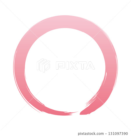 Brush circle handwritten single frame circle gradation 131097390