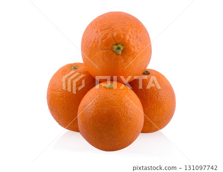 Blood orange fruit isolated on white background. 131097742