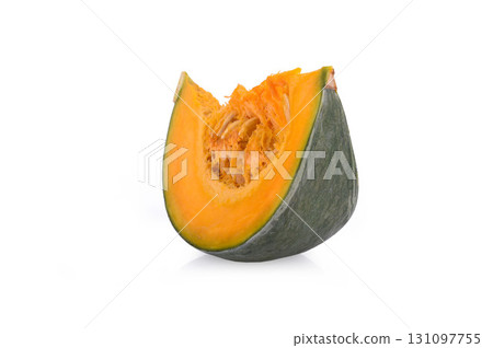 Slice of pumpkin isolated on white background Slice of pumpkin isolated on white background 131097755