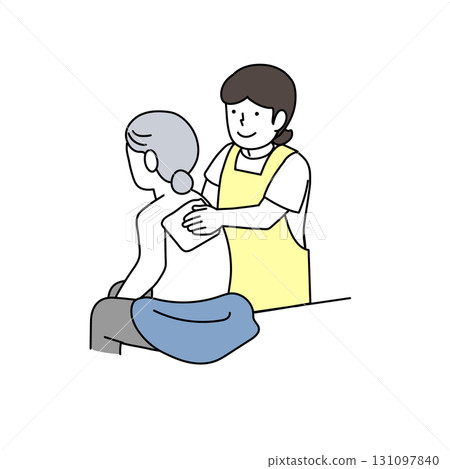 Care: Helping elderly people wipe their bodies 131097840