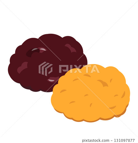 向量圖的萩豆醬和黃豆粉 131097877