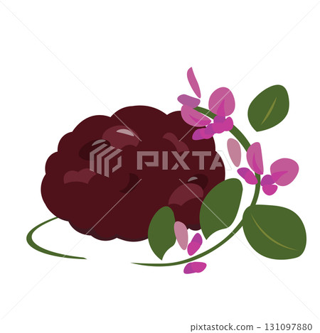 Bush clover flower and ohagi design illustration Bush clover flower and ohagi design illustration 131097880