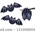 Set of flying and sleeping bats 131098004