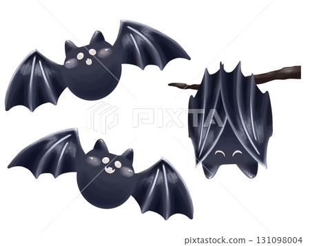 Set of flying and sleeping bats 131098004