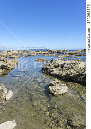 A coastline of eroded rocks on the western tip of the Boso Peninsula A coastline of eroded rocks on the western tip of the Boso Peninsula 131098556