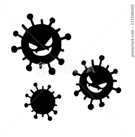 Black silhouette virus illustration material 131099260