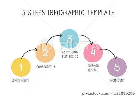 Seven Steps Hand Drawn Infographic Template 131099290