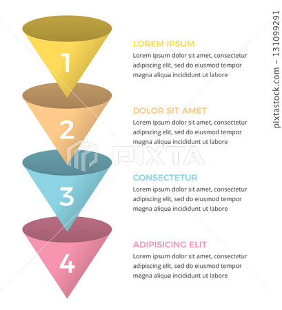 Three Steps Pyramid Infographic Template 131099291