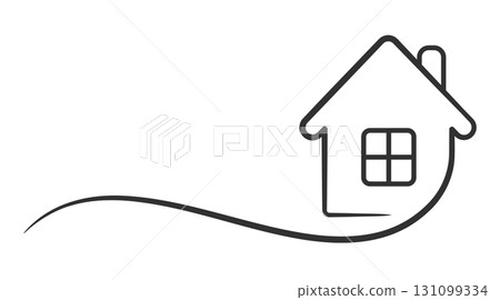 Simple House Line Art Icon Simple House Line Art Icon 131099334