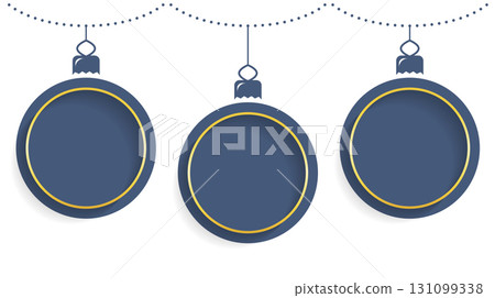 Three Dark Blue Christmas Ornaments Three Dark Blue Christmas Ornaments 131099338