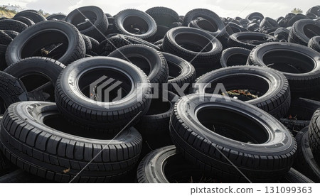 AI Image: Piles of discarded tires 131099363
