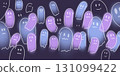 halloween cute ghost design trick or treat illustration	 131099422