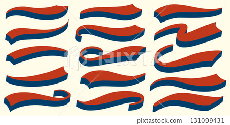 Baseball swoosh tails for text. Vector swashes and underlines. Vintage swish shapes and brush strokes for sport logo design. Swirl wavy accent decoration 131099431