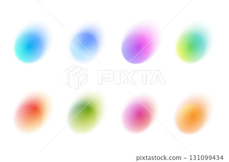 Abstract gradient color shapes with light blur on white background. Watercolor rounds with soft glow and gradation. Vector circle blobs with fluid effect and liquid texture Abstract gradient color shapes with light blur on white background. Watercolor rounds with soft glow and gradation. Vector circle blobs with fluid effect and liquid texture 131099434