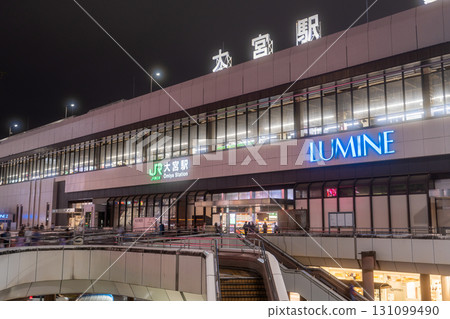 《埼玉縣》大宮車站前廣場,城市夜景 《埼玉縣》大宮車站前廣場,城市夜景 131099490