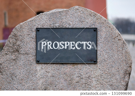 Lead Generation and converting them into Customers concept. Copy space. PROSPECTS written on the plaque of a large stone monument. Lead Generation and converting them into Customers concept. Copy space. PROSPECTS written on the plaque of a large stone monument. 131099690