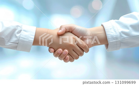AI image: Close-up of people shaking hands 131099699