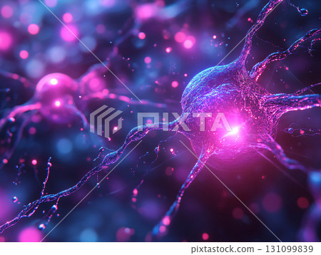 Futuristic digital background with blue and purple tones. neural networks, and artificial intelligence concepts. AI Generated. Futuristic digital background with blue and purple tones. neural networks, and artificial intelligence concepts. AI Generated. 131099839