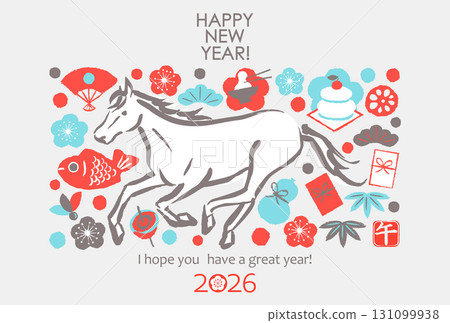 2026日本新年用品：馬匹和各種新年用品 131099938