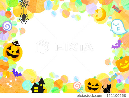 可愛又流行的萬聖節框架 可愛又流行的萬聖節框架 131100668